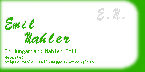 emil mahler business card